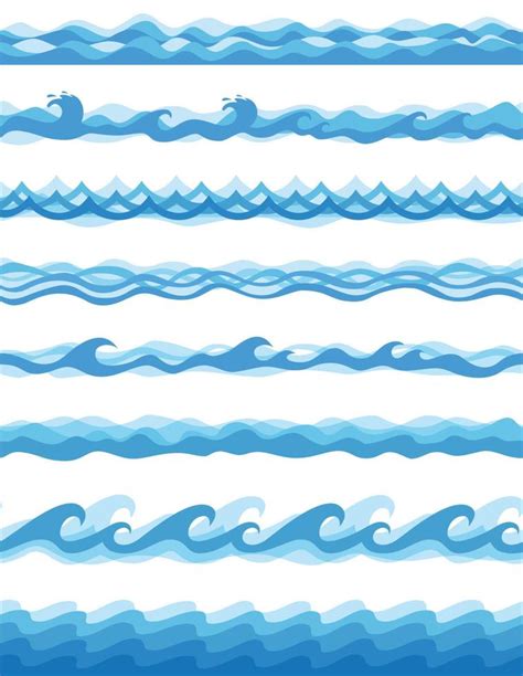 Seamless Waves Water Element 4680613 Vector Art at Vecteezy