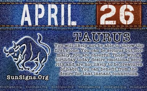 April 26 Zodiac Horoscope Birthday Personality - SunSigns.Org