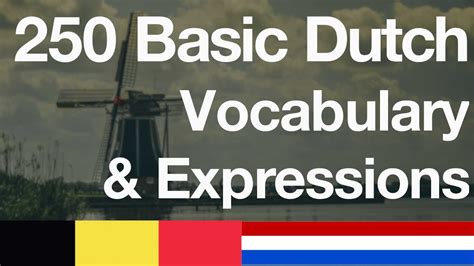 250 Basic Dutch Vocabulary & Expressions [Listen] - YouTube