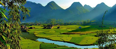 Early morning in Bac Son valley - Bắc Sơn is a rural district of Lạng ...