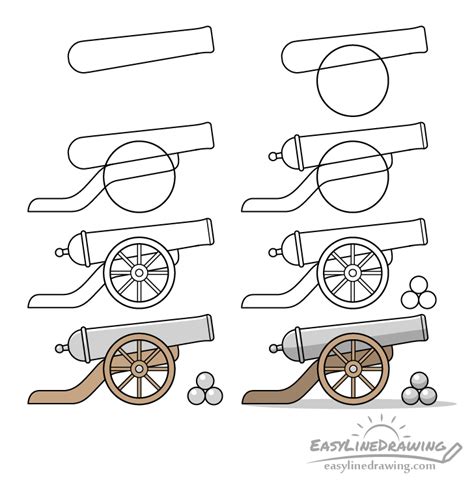 How To Draw A Cannon Easy Drawing Tutorial – NBKomputer