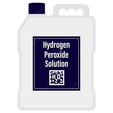 Premium Vector | Hydrogen peroxide in a big plastic bottle with QR Code