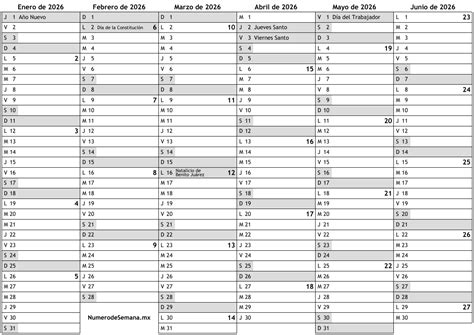 Calendario para 2026 con días festivos e números de semana … almanaques ...