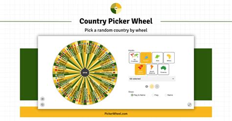 Country Picker Wheel - Pick a Random Country with Spinner