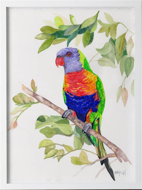 Watercolor Colourful Parrot Fine Art Print, Wall Art, Home Decor ...