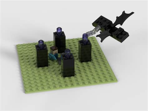 I made a miniature Lego Minecraft Ender Dragon Fight! : r/lego_minecraft