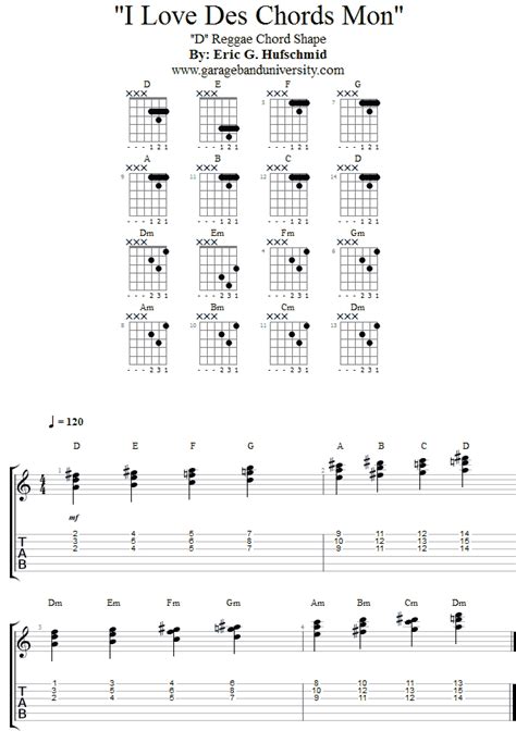 D shape reggae chords - Garage Band University