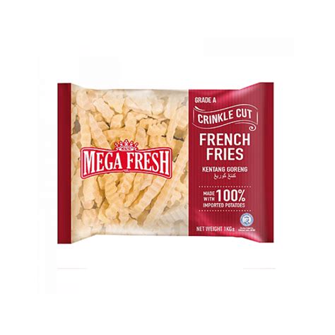 MEGA FRESH FRENCH FRIES CRINKLE CUT FROZEN 1KG - Kelokal.com