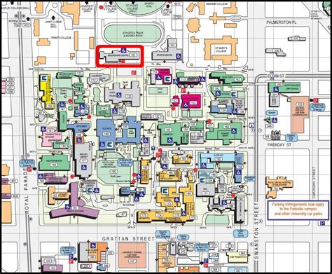 Melbourne university campus map - Map of Melbourne university (Australia)