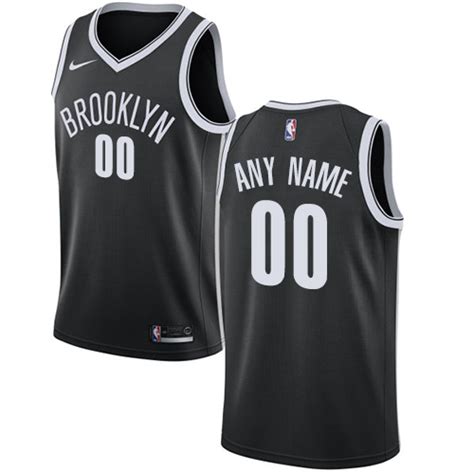 Men's Nike Nets Personalized Swingman Black NBA Icon Edition Jersey ...