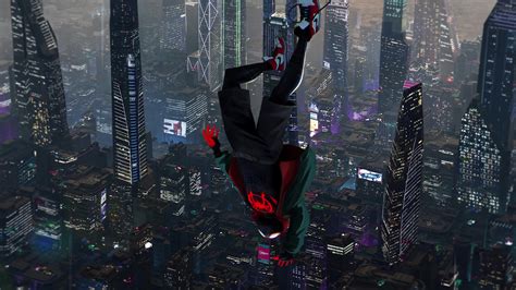 Miles Morales Falling Upside Down Spider-man Into The Spider-verse Live ...