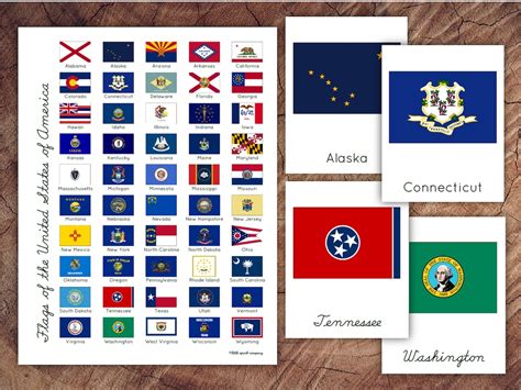 US State Flags 3-part Card Set With Bonus Poster DIGITAL DOWNLOAD - Etsy