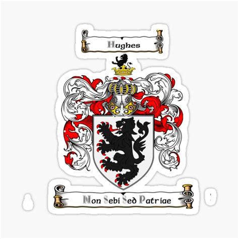 "Hughes Family Crest and Motto" Sticker for Sale by Hibernia29 | Redbubble