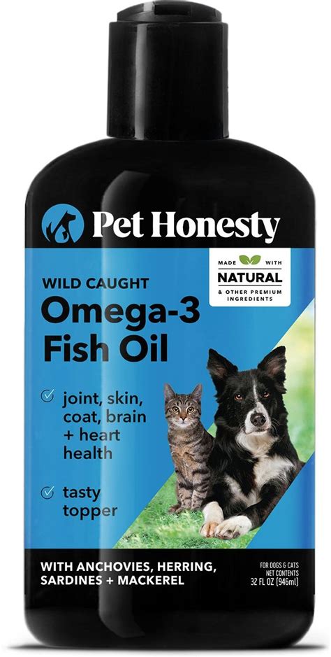 PetHonesty Wild Caught Omega-3 Fish Oil Dog & Cat Supplement, 32-oz ...