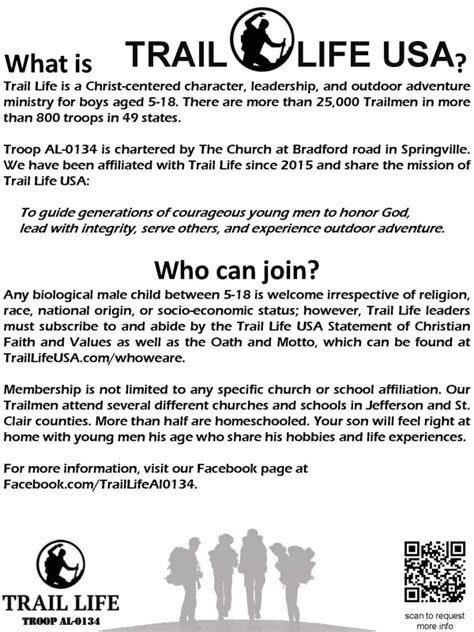 About Our Troop - TRAIL LIFE USA TROOP AL-0134