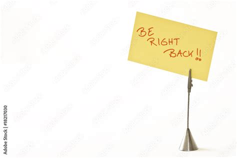 Be right back Stock Photo | Adobe Stock