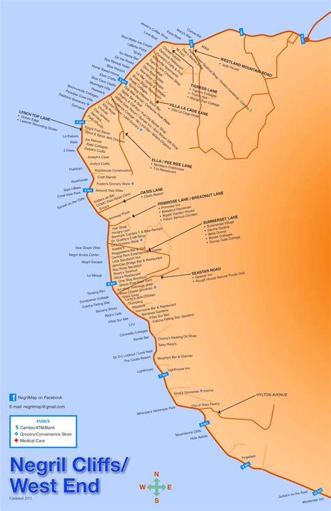 Negril Cliffs and West End map - Ontheworldmap.com