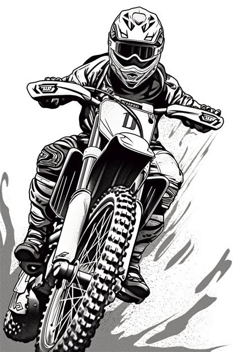 Digital Dirt Bike Coloring Pages - Etsy