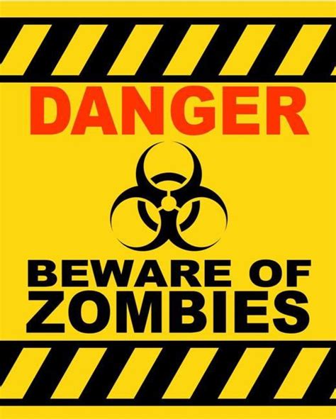 Halloween Danger Beware of Zombies Poster Print Yard Sign - Etsy ...