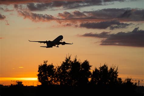 Silhouette of an Airplane During a Sunset · Free Stock Photo