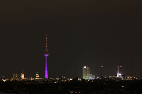 The Berlin Skyline At Night: The view from the Neukölln Arcaden ...