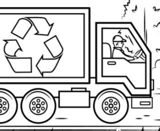 Recycling Truck Coloring Page