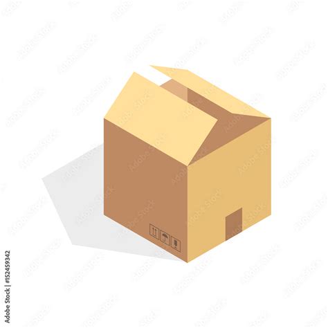 Isometric cardboard icon. Cartoon package box vector illustration Stock ...