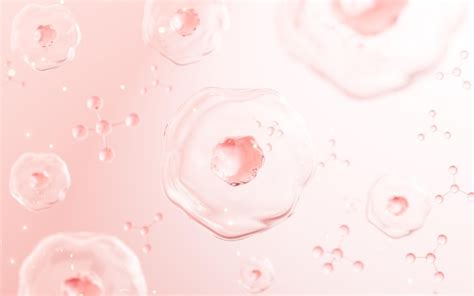 Premium Photo | Floating cells in the pink background skin treatment ...