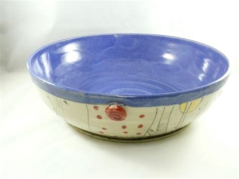 Large Purple Ceramic Serving Bowl for pasta by BlueSkyPotteryCO