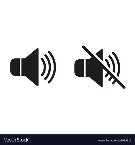 Sound and mute icon flat Royalty Free Vector Image