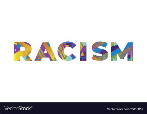 Racism concept retro colorful word art Royalty Free Vector