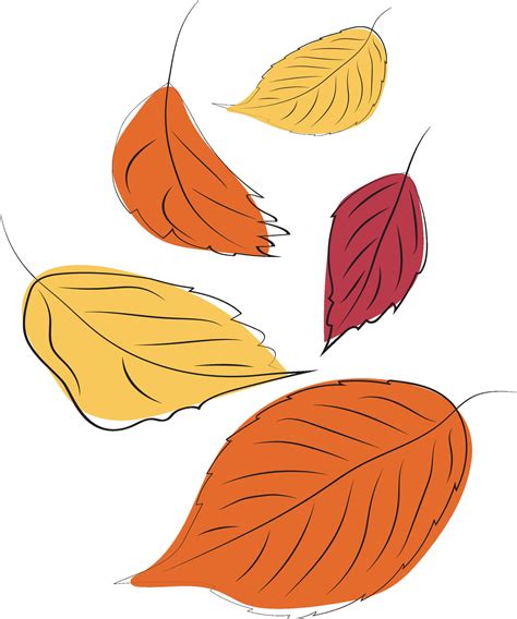 Line art with color. Autumn leaves. High quality vector illustration ...