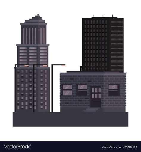 City buildings isolated Royalty Free Vector Image