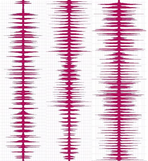 Time display of a part of a Sedge warbler song. Three displays with a ...