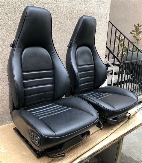 Porsche 911 964 OEM Sport Seats In Black Leather Same grain as factory ...