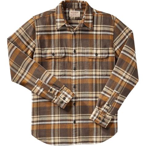 Filson - Vintage Flannel Work Shirt - Men's - Tan/Gold/Cream Mens Work ...