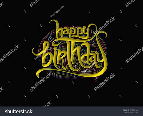 Happy Birthday Text Made Handwriting Vector Stock Vector (Royalty Free ...