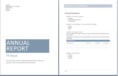 Sample Annual Report Templates - Free Excel Templates | Exceltemple