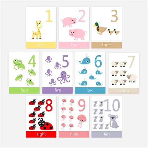 Number 1-10 Flashcards | Flash Cards & Learning Resources for Toddlers ...