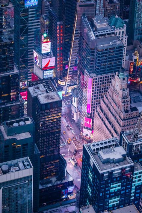 Manhattan Times Square NYC Aerial Night - Toby Harriman