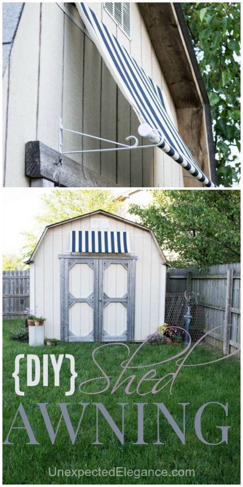 DIY Shed Awning {Quick and EASY} | Diy shed plans, Diy awning, Diy shed