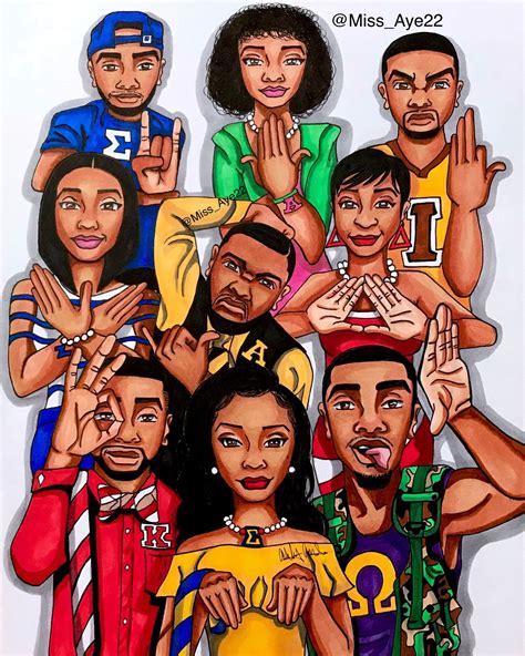 Divine Nine Greek Artwork by Ashley Andrews | Black fraternities, Greek ...