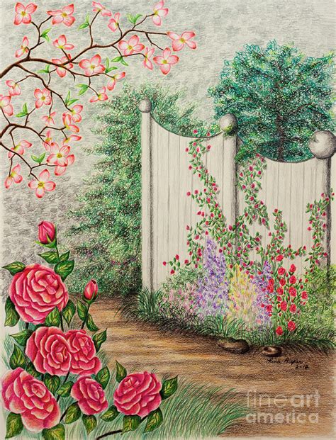 Garden Walkway Drawing by Lena Auxier