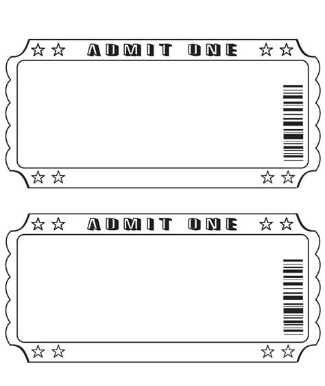 Printable Blank Admit Tickets