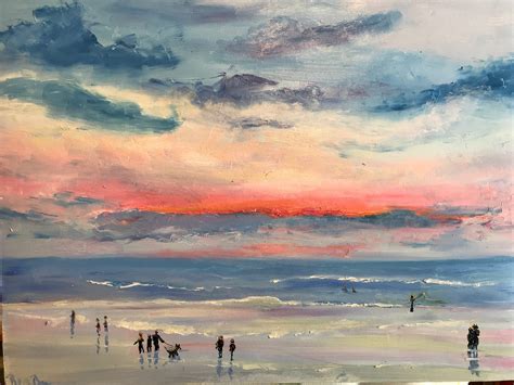 Beach Art, Ocean Seascape Painting, Vacation Painting, Beach painting