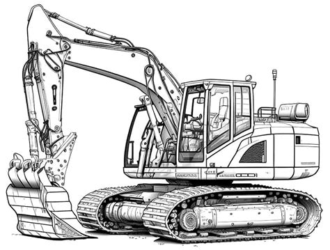 Free Excavator Coloring Pages