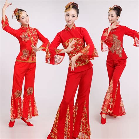 Top+Pants+Hedwear Women Yangko Dance Costume Chinese New Year Dance ...