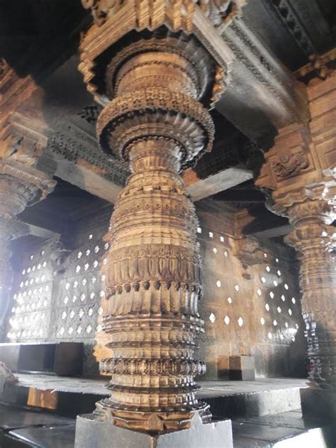 Photo of SINGLE STONE CARVED PILLAR, CHENNAKESAVA TEMPLE, BELUR ...