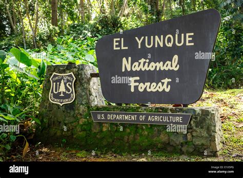 Entrance sign, Caribbean National Forest (El Yunque Rain Forest ...