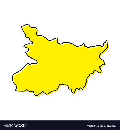 Simple outline map of bihar is a state india Vector Image